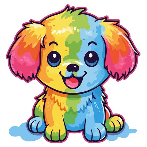 Rainbow Color Dog - 24477042 PNG