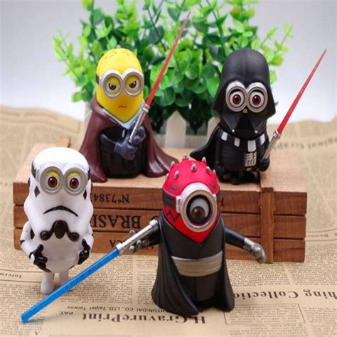 4Pcs Star Wars Minions Action Figures Toys PVC Material Toys Decor - GEEKMAXI.COM