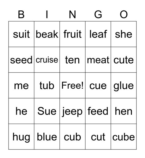 Phonics Bingo Printable Free