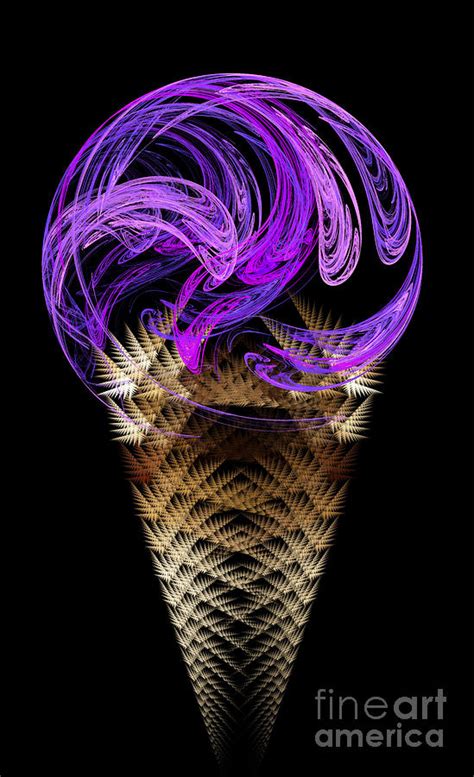 Grape Ice Cream Cone Digital Art by Andee Design