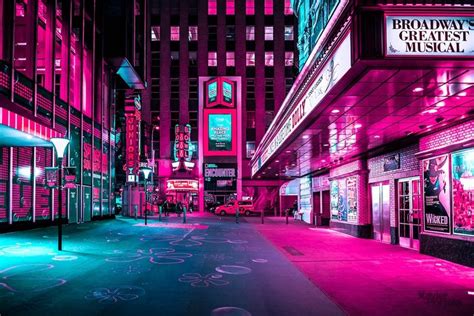 Nighttime Photos Capture Vibrant Pink Glow of Times Square’s Neon Lights | Neon photography ...