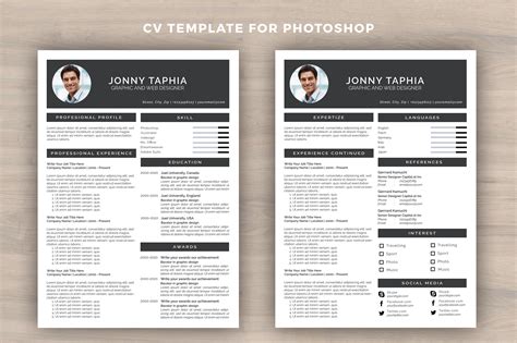 Resume Template for Photoshop