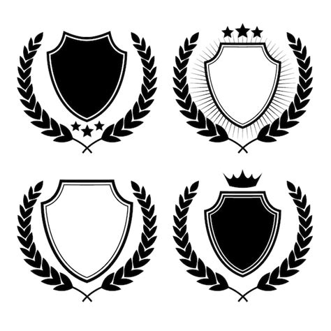 Badge shield vector template set Vector | Premium Download