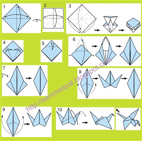 Cara Membuat Burung Dari Kertas Lipat. Origami burung mengepak sayapnya . Seni melipat ini masih ...