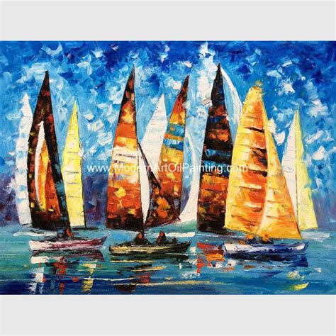 Abstract Sailing Ship Oil Painting by palette knife / Hand Painted ...