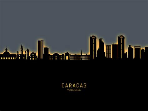 Caracas Venezuela Skyline #71 Digital Art by Michael Tompsett - Fine Art America