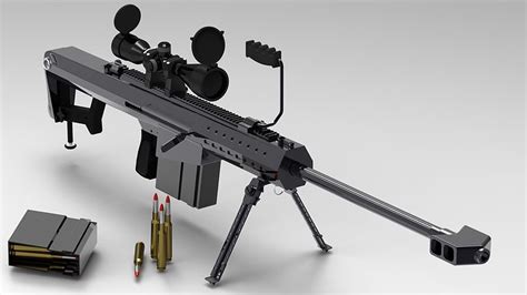 Barrett M107 50-Caliber Sniper Rifle free 3D Model STL | CGTrader.com