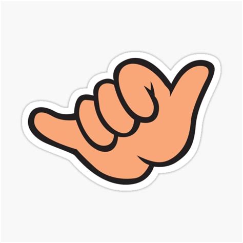 "Shaka Hang Loose Hawaii Emoji in Peach" Sticker for Sale by chrisrex | Redbubble