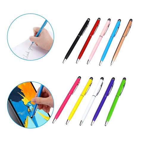 10 Pcs Stylus Pen, 2-in-1 Universal Touch Screen Stylus + Ballpoint Pen for iPhone iPad Samsung ...