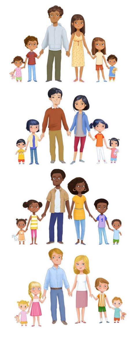 Multicultural Family Clipart Printable Template