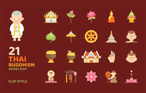 thai buddhism flat icon style vector illustration 23363545 Vector Art ...