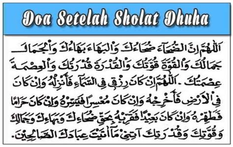 Seperti Inilah Doa Setelah Sholat Dhuha Sesuai Sunah Beserta Artinya ...