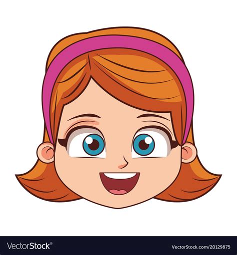 Beautiful girl face cartoon Royalty Free Vector Image