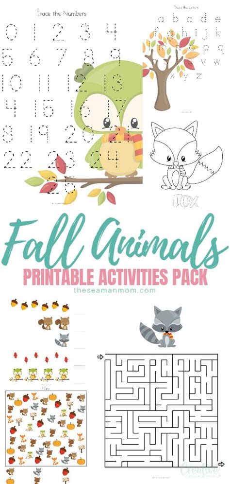 Autumn Animals Activities, Fun Printable Pack For Kids