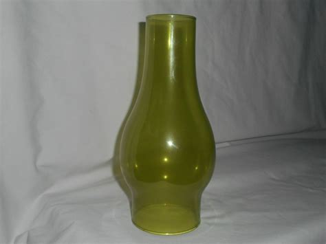 Antique Oil Lamp Chimney Shade Chartreuse Green Glass | Antique oil lamp, Oil lamps, Green glass