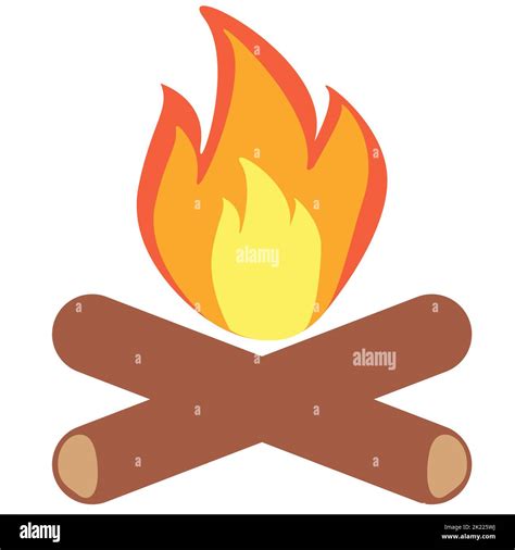 Camping Bonfire icon on white background. Burning firewood sign ...