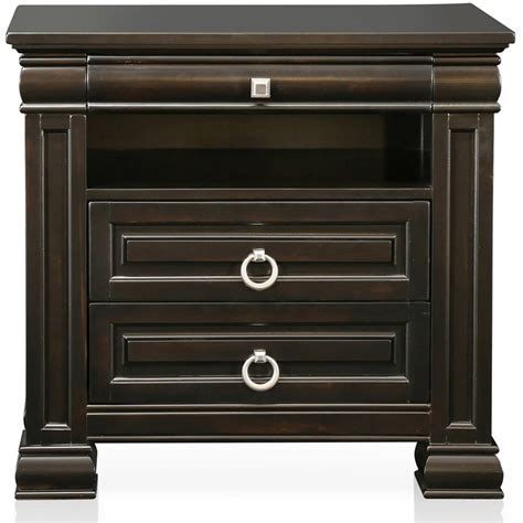 Furniture of America Leona Traditional Nightstand with 3-Drawer ...