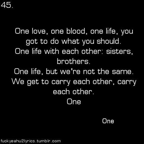 Loved Ones: One Love U2 Lyrics