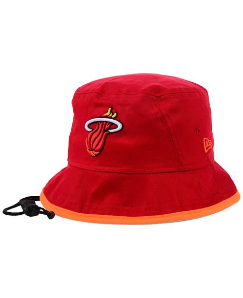 Lyst - Ktz Miami Heat Hardwood Classics Tipped Bucket Hat in Red for Men