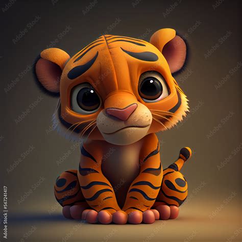 tiger cub cartoon Stock Illustration | Adobe Stock