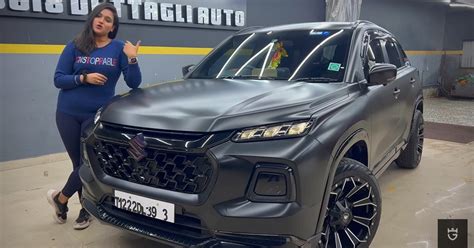 Maruti Suzuki Grand Vitara mid-size suv wrapped in Satin Black wrap [Video]