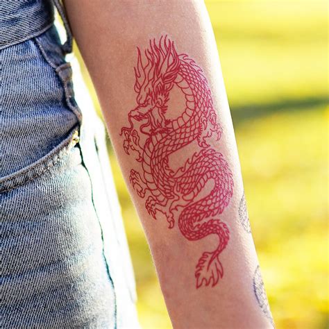 Red Dragon Temporary Tattoo - Etsy