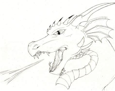 Dragon Breathing Fire Drawing at GetDrawings | Free download