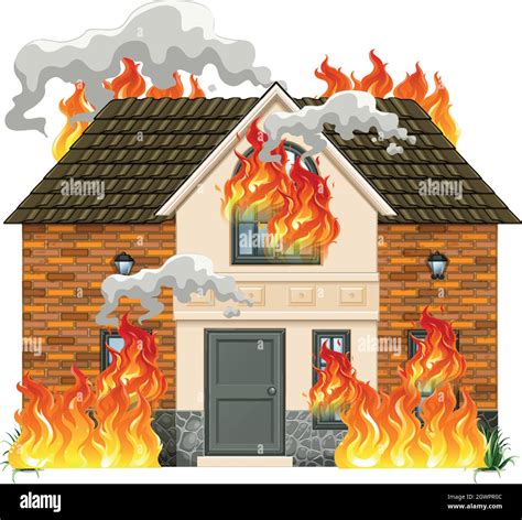 A modern house on fire Stock Vector Image & Art - Alamy