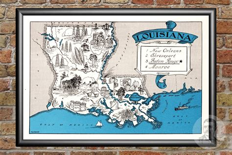 Vintage Louisiana Map 1931 Old Map of Louisiana Historical | Etsy