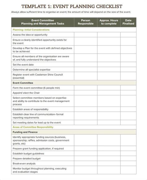 20 Meeting Planner Checklist Template