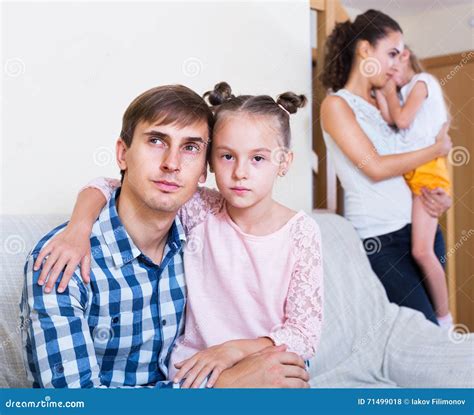 Portrait of sad family stock photo. Image of child, father - 71499018