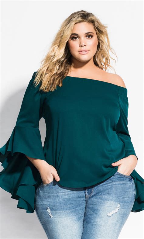 Romantic Sleeve Top - Emerald | Flattering plus size dresses, Plus size ...