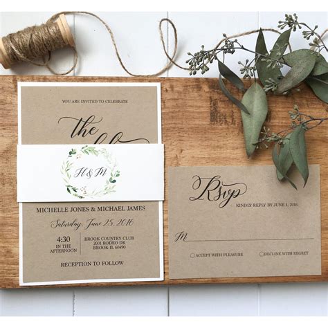 Rustic Elegant Wedding Invitation - Cotton Willow Design Co.