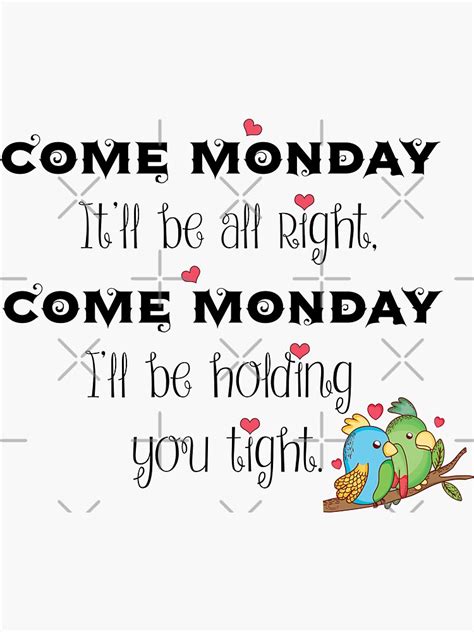 "Come Monday" Sticker for Sale by ParrotHeadSwag | Redbubble