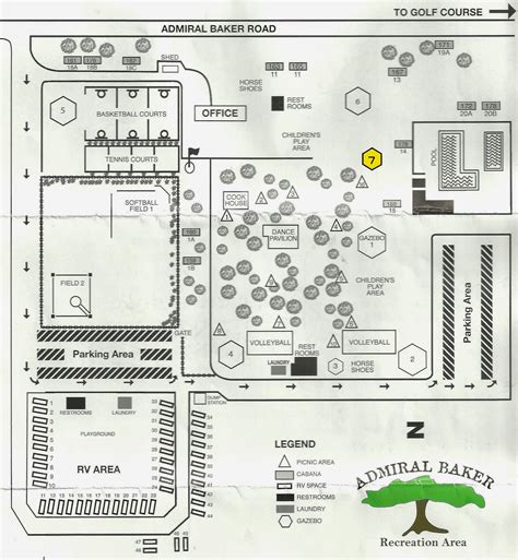 Map to Admiral Baker Park