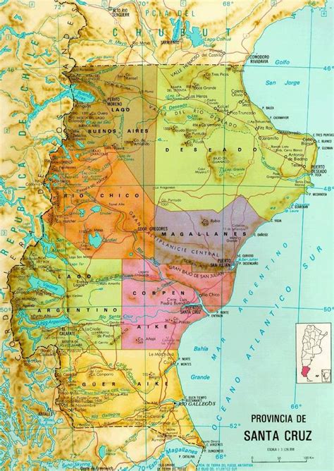 Santa Cruz Province Map, Argentina