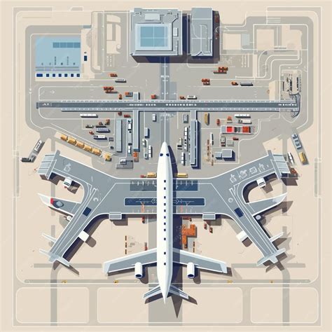 Premium Vector | Airport_passenger_terminal_top_view