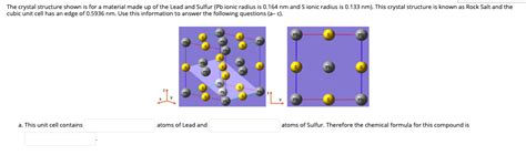 Solved The crystal structure shown is for a material made up | Chegg.com