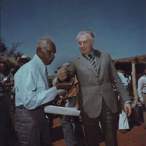 Prime Minister Gough Whitlam Pours Soil Into Hand Of Traditional Land ...