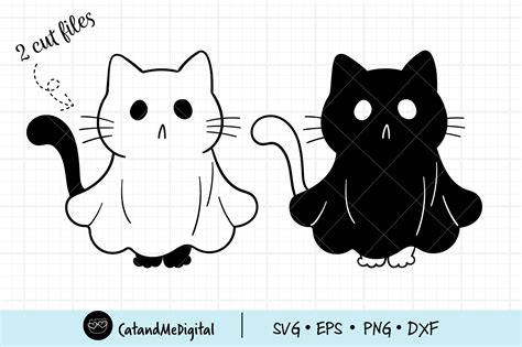 Сute Ghost Cat Svg Graphic by CatAndMe · Creative Fabrica