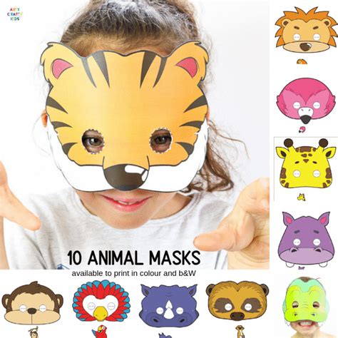10 Printable Safari Animal Masks for Kids - Arty Crafty Kids