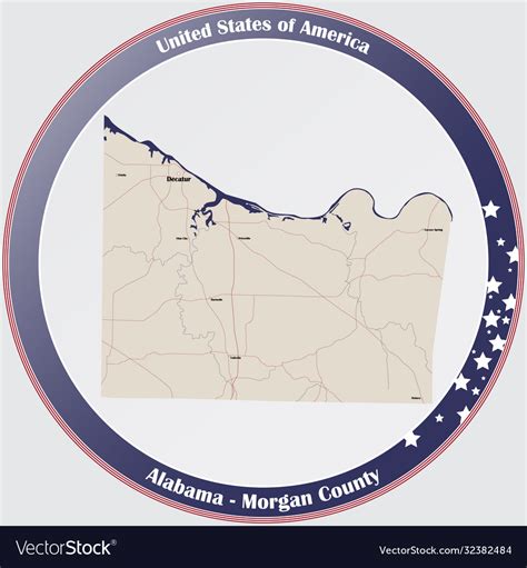 Map morgan county in alabama Royalty Free Vector Image