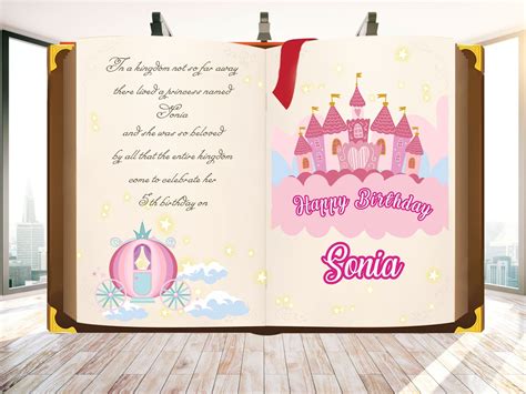 Princess Birthday Backdrop Personalized Story Book Backdrop - Etsy