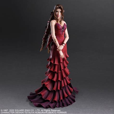 Aerith looks stunning in her red dress, but she needs a steel chair