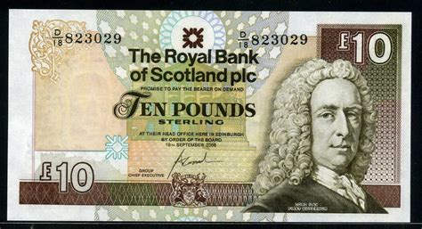 The Royal Bank of Scotland banknotes 10 Pounds Note, Lord Ilay & Glamis Castle.|World Banknotes ...