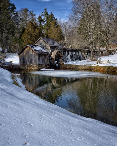 Winter snow at Mabry Mill Photograph by Steve Hurt - Fine Art America