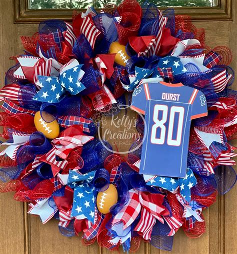 Football Wreath Sports Wreath Custom Football Custom Sports - Etsy