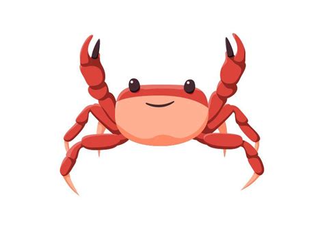 Cartoon Crab Vector Illustration | Crab cartoon, Crab art, Crab illustration