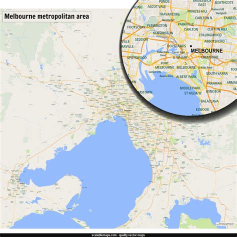 ScalableMaps: Vector map of Melbourne (gmap regional map theme) | Map vector, Map, Vector
