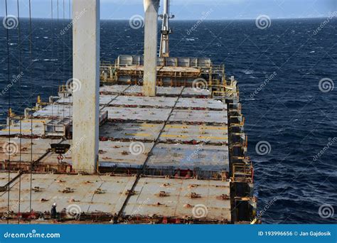 View on from the Bridge of the Empty Cargo Container Vessel Near the Strait of Gibraltar Stock ...